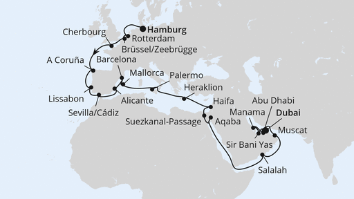 Von Singapur über Sri Lanka nach Mauritius mit AIDAstella